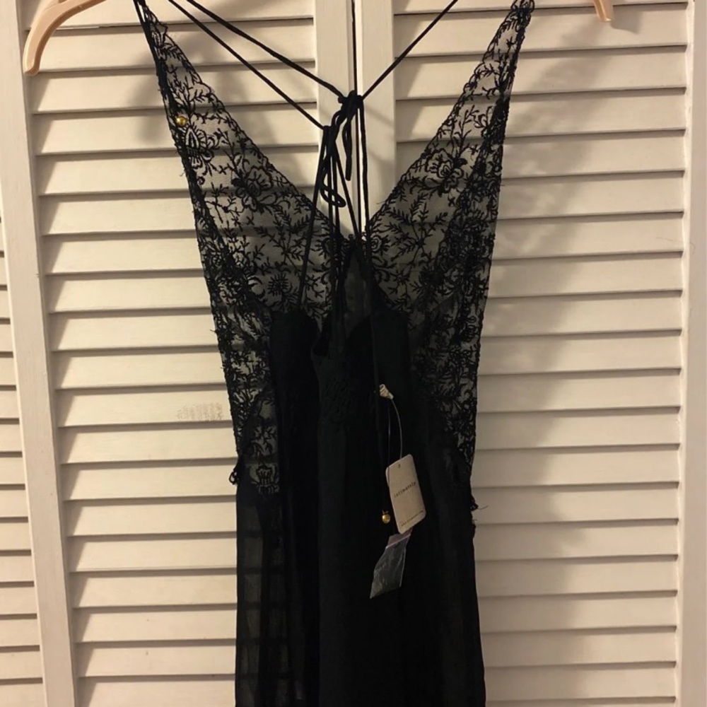 🖤NWT Free People Festival sheer maxi slip dress🖤 tunic colorblock flowy - Picture 9 of 10